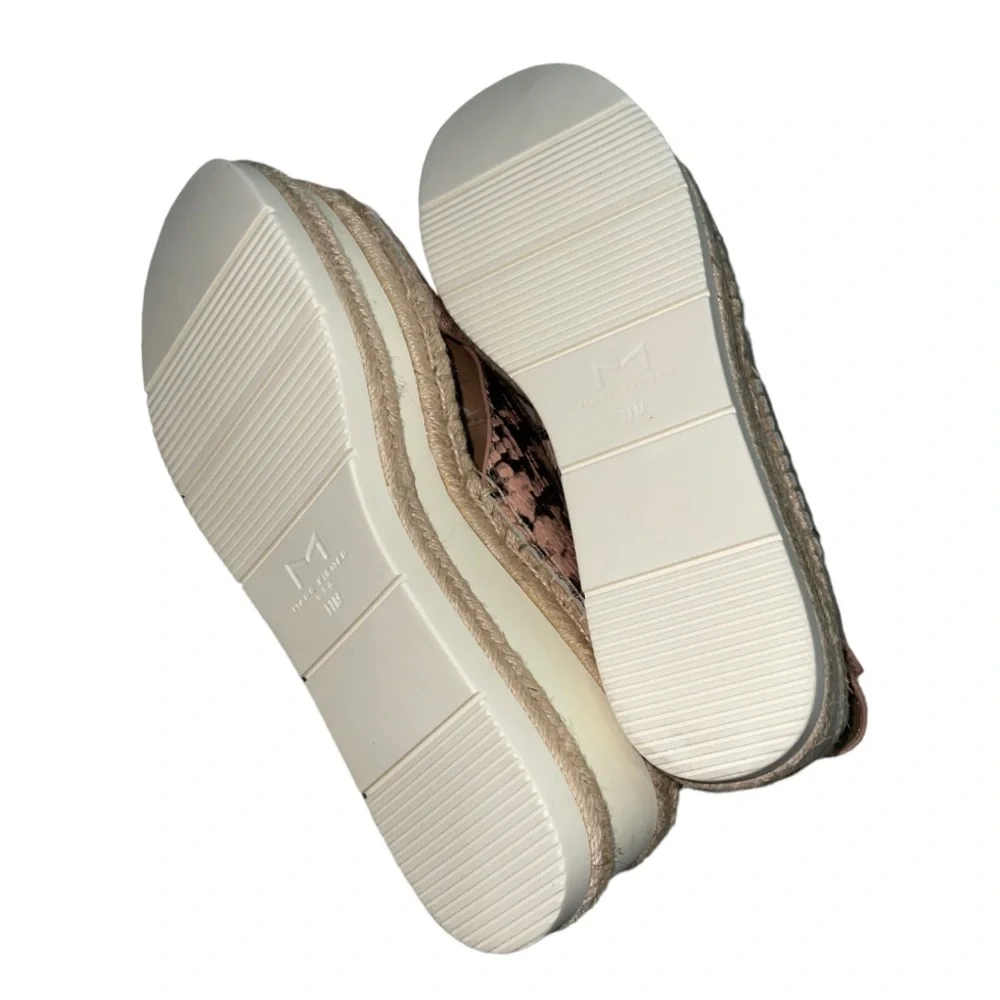 NEW Marc Fisher LTD Gandy Pink Leather Snakeskin Espadrille Platform Sandals